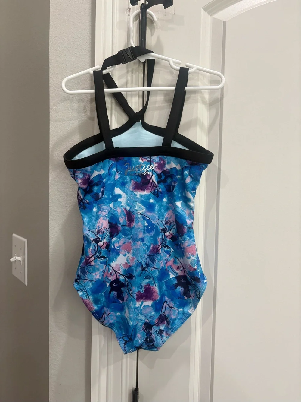 Justice Dance shades of blue leotard Small 7/8 *Missing Stones** Otherwise GUC